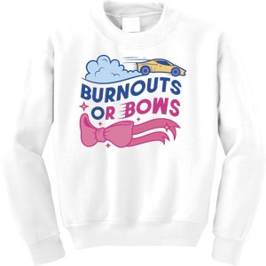 Burnouts Or Bows Gender Reveal Kids Sweatshirt