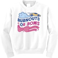 Burnouts Or Bows Gender Reveal Kids Sweatshirt