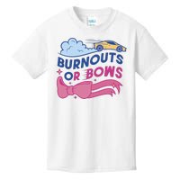 Burnouts Or Bows Gender Reveal Kids T-Shirt