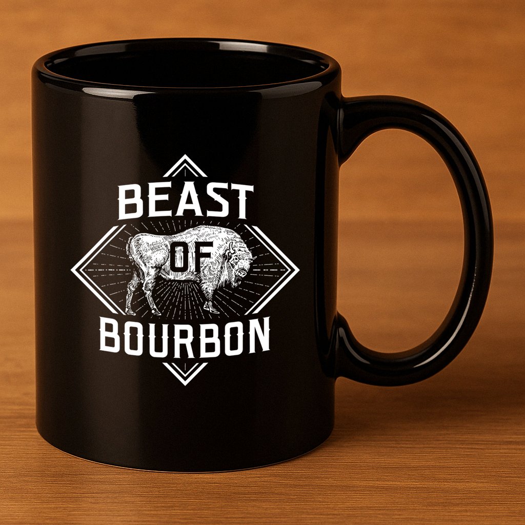 Beast Of Bourbon American Bison Buffalo Lover Wildlife 11oz C Handle Ceramic Mug
