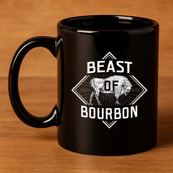 Beast Of Bourbon American Bison Buffalo Lover Wildlife 11oz C Handle Ceramic Mug