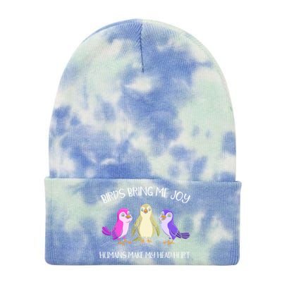 Bird Owner Bird Lover Ornithology Birdwatching Gift Tie Dye 12in Knit Beanie