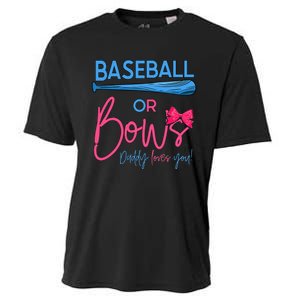 Baseball Or Bows Gender Reveal Party Idea for dad Cooling Performance Crew T-Shirt