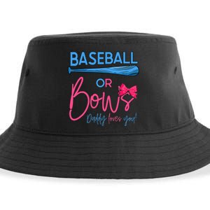 Baseball Or Bows Gender Reveal Party Idea for dad Sustainable Bucket Hat