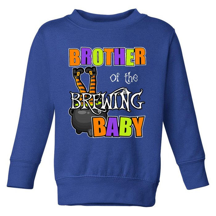 Brother Of Brewing Baby Halloween Theme Baby Shower Spooky Toddler Sweatshirt