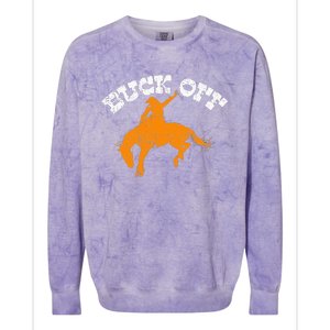 Buck Off Bucking Western Rodeo Cowboy Bronc Rider Colorblast Crewneck Sweatshirt