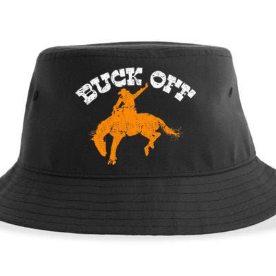 Buck Off Bucking Western Rodeo Cowboy Bronc Rider Sustainable Bucket Hat