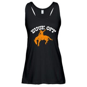 Buck Off Bucking Western Rodeo Cowboy Bronc Rider Ladies Essential Flowy Tank