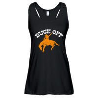 Buck Off Bucking Western Rodeo Cowboy Bronc Rider Ladies Essential Flowy Tank