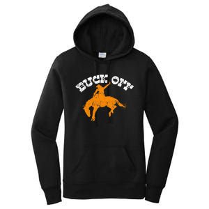 Buck Off Bucking Western Rodeo Cowboy Bronc Rider Women's Pullover Hoodie