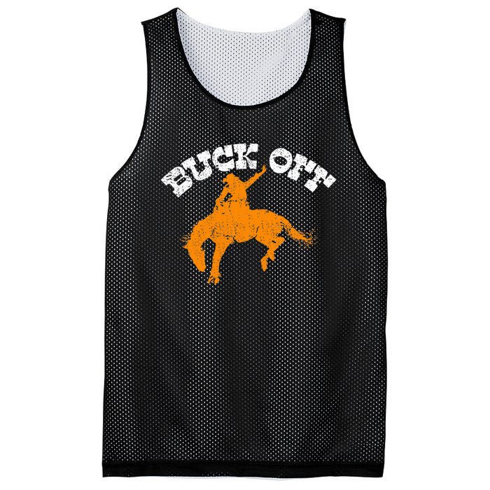 Buck Off Bucking Western Rodeo Cowboy Bronc Rider Mesh Reversible Basketball Jersey Tank