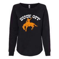 Buck Off Bucking Western Rodeo Cowboy Bronc Rider Womens California Wash Sweatshirt