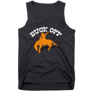 Buck Off Bucking Western Rodeo Cowboy Bronc Rider Tank Top