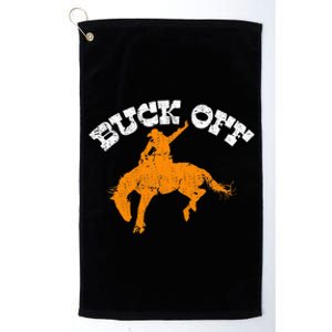 Buck Off Bucking Western Rodeo Cowboy Bronc Rider Platinum Collection Golf Towel