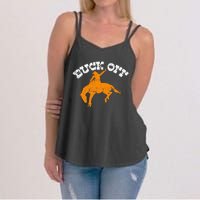 Buck Off Bucking Western Rodeo Cowboy Bronc Rider Women's Strappy Tank