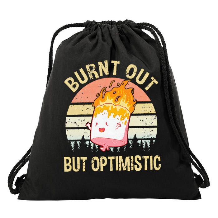 Burnt Out But Optimistic Retro Vintage Sunset Drawstring Bag