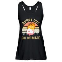 Burnt Out But Optimistic Retro Vintage Sunset Ladies Essential Flowy Tank