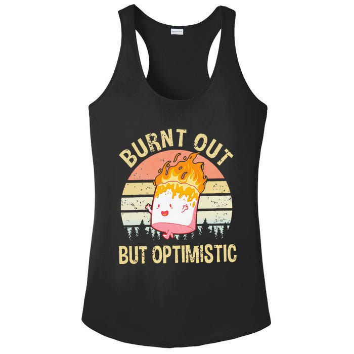 Burnt Out But Optimistic Retro Vintage Sunset Ladies PosiCharge Competitor Racerback Tank