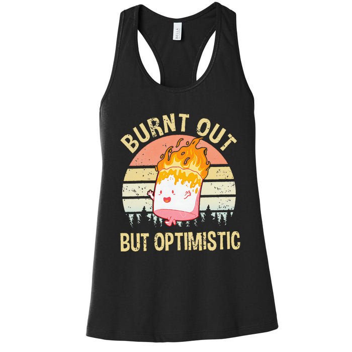 Burnt Out But Optimistic Retro Vintage Sunset Women's Racerback Tank