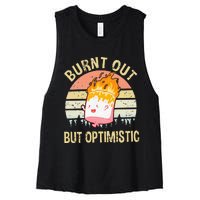 Burnt Out But Optimistic Retro Vintage Sunset Women's Racerback Cropped Tank