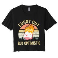 Burnt Out But Optimistic Retro Vintage Sunset Women's Crop Top Tee