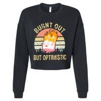 Burnt Out But Optimistic Retro Vintage Sunset Cropped Pullover Crew