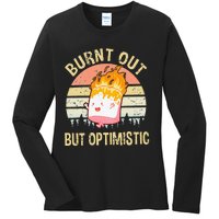 Burnt Out But Optimistic Retro Vintage Sunset Ladies Long Sleeve Shirt