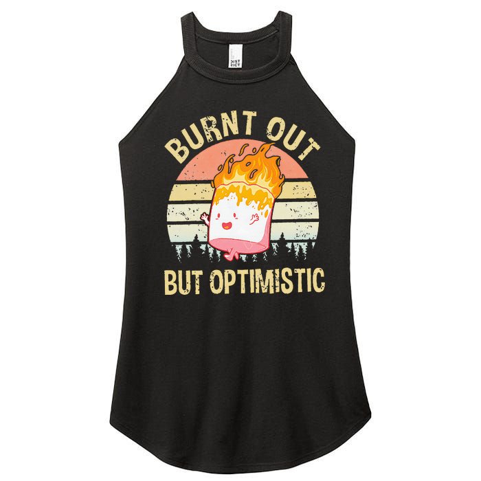 Burnt Out But Optimistic Retro Vintage Sunset Women's Perfect Tri Rocker Tank