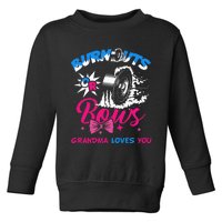 Burnouts Or Bows Gender Reveal Baby Party Announce Grandma Toddler Sweatshirt