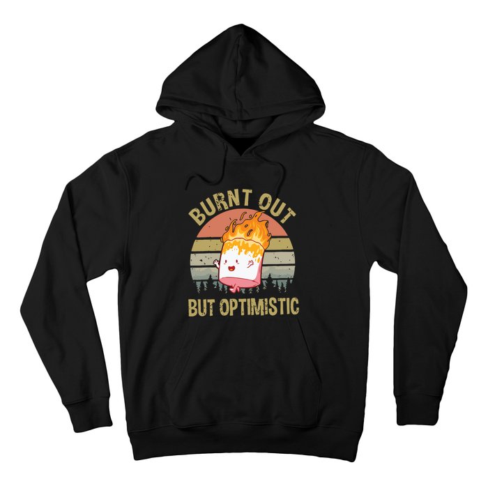 Burnt Out But Optimistic Retro Vintage Sunset Hoodie