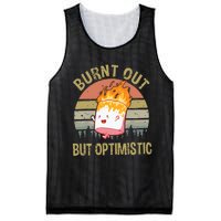 Burnt Out But Optimistic Retro Vintage Sunset Mesh Reversible Basketball Jersey Tank