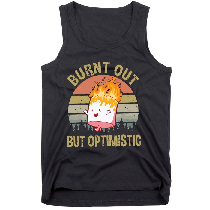 Burnt Out But Optimistic Retro Vintage Sunset Tank Top