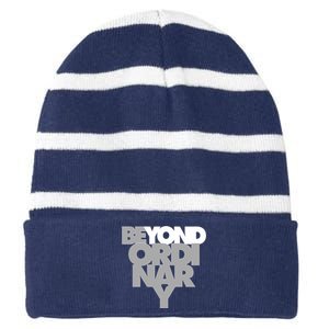 Beyond Ordinary Striped Beanie with Solid Band