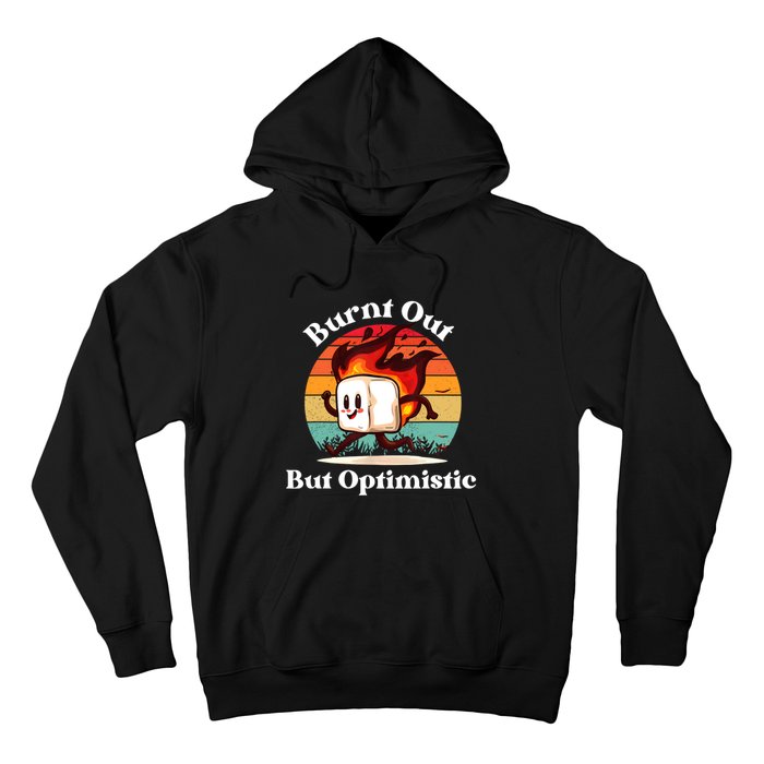 Burnt Out But Optimistic Retro Vintage Sunset Hoodie