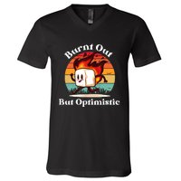 Burnt Out But Optimistic Retro Vintage Sunset V-Neck T-Shirt