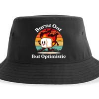 Burnt Out But Optimistic Retro Vintage Sunset Sustainable Bucket Hat