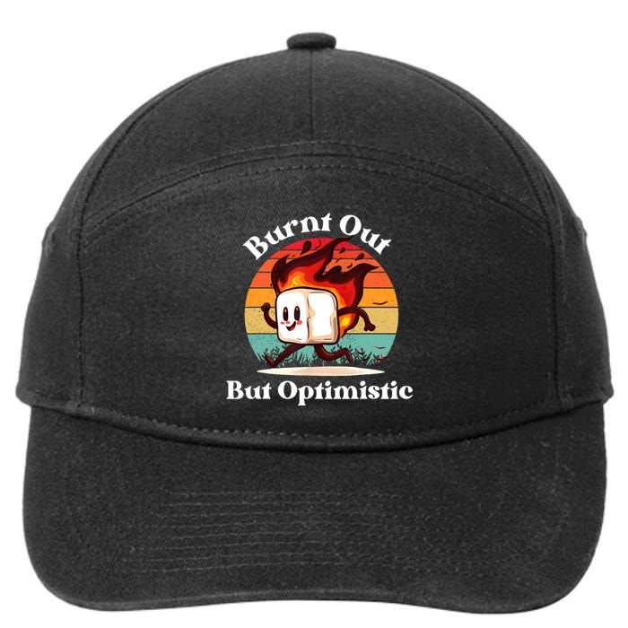 Burnt Out But Optimistic Retro Vintage Sunset 7-Panel Snapback Hat