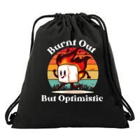 Burnt Out But Optimistic Retro Vintage Sunset Drawstring Bag