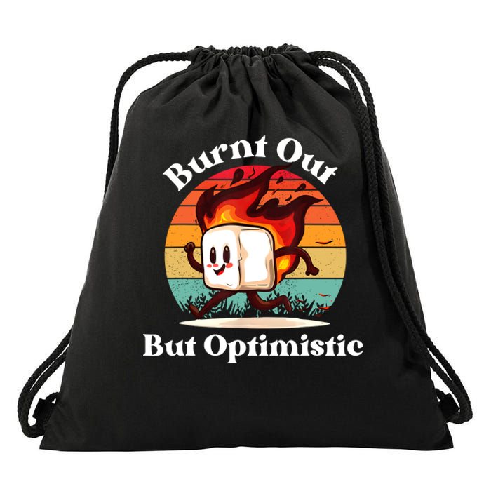 Burnt Out But Optimistic Retro Vintage Sunset Drawstring Bag