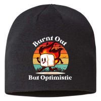 Burnt Out But Optimistic Retro Vintage Sunset Sustainable Beanie