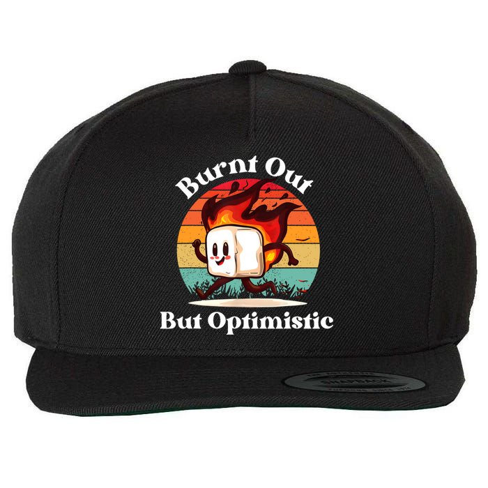 Burnt Out But Optimistic Retro Vintage Sunset Wool Snapback Cap