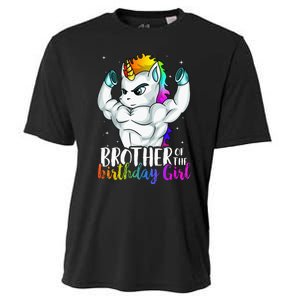 Brother Of Birthday Girl Unicorn Son Grandkid Nephew Cooling Performance Crew T-Shirt