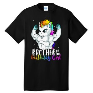 Brother Of Birthday Girl Unicorn Son Grandkid Nephew Tall T-Shirt