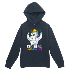 Brother Of Birthday Girl Unicorn Son Grandkid Nephew Urban Pullover Hoodie