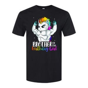 Brother Of Birthday Girl Unicorn Son Grandkid Nephew Softstyle CVC T-Shirt