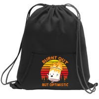 Burnt Out But Optimistic Retro Vintage Sweatshirt Cinch Pack Bag