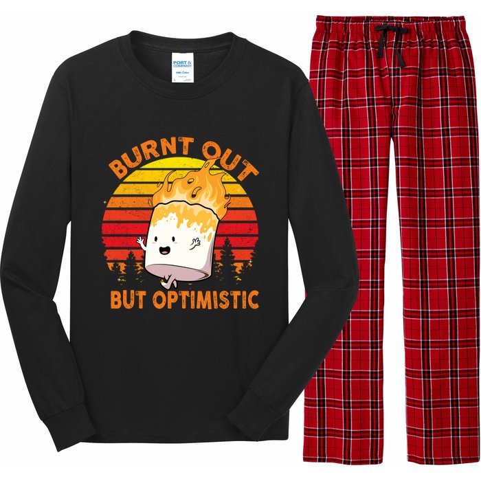 Burnt Out But Optimistic Retro Vintage Long Sleeve Pajama Set