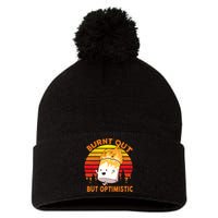 Burnt Out But Optimistic Retro Vintage Pom Pom 12in Knit Beanie