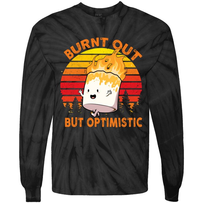 Burnt Out But Optimistic Retro Vintage Tie-Dye Long Sleeve Shirt