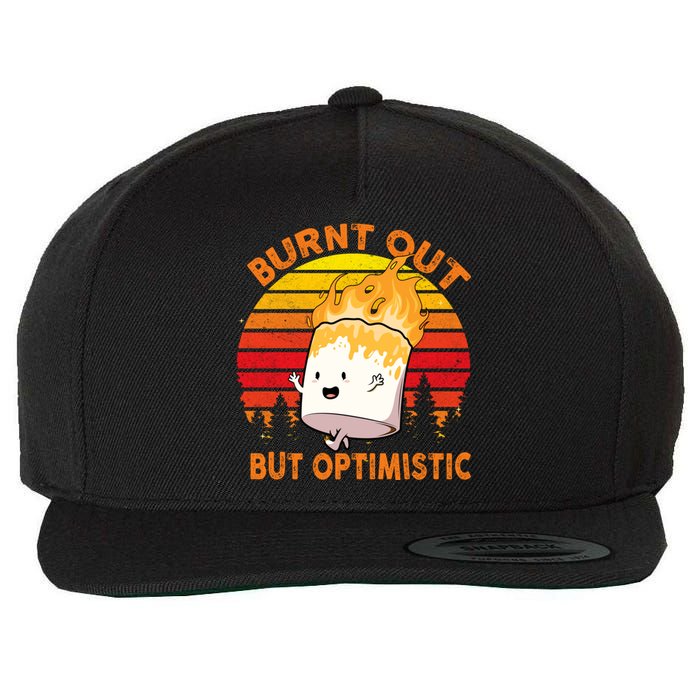 Burnt Out But Optimistic Retro Vintage Wool Snapback Cap